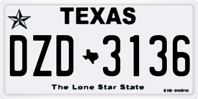 TX license plate DZD3136