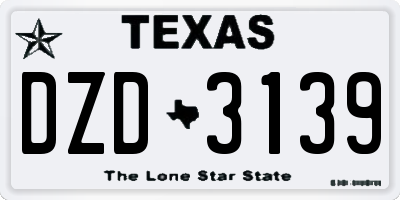 TX license plate DZD3139