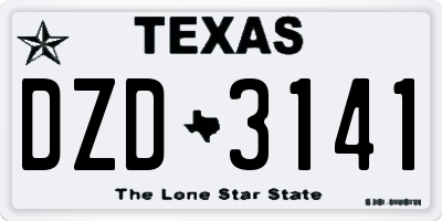 TX license plate DZD3141