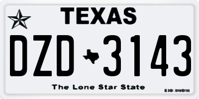 TX license plate DZD3143