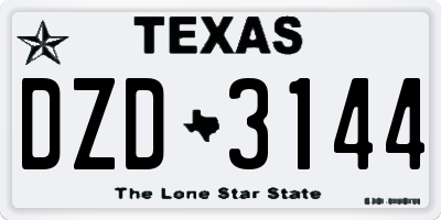 TX license plate DZD3144
