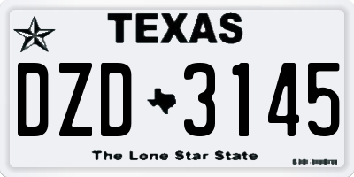 TX license plate DZD3145