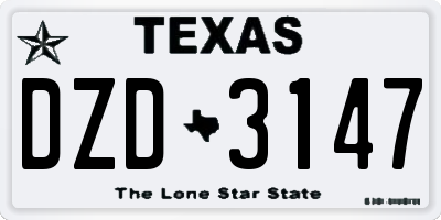 TX license plate DZD3147
