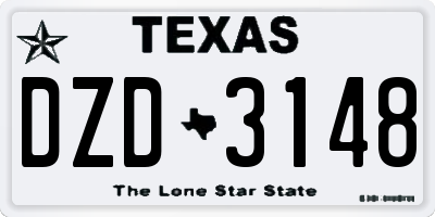TX license plate DZD3148
