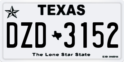 TX license plate DZD3152