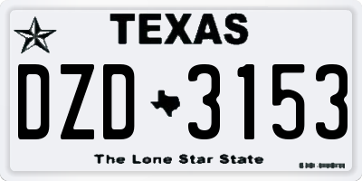 TX license plate DZD3153