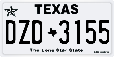TX license plate DZD3155