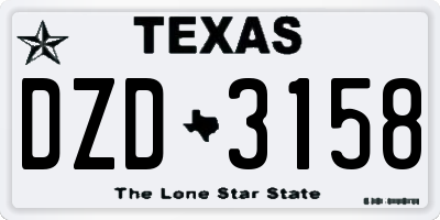 TX license plate DZD3158