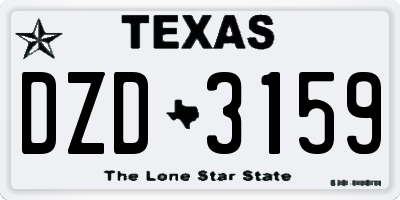 TX license plate DZD3159