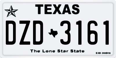 TX license plate DZD3161