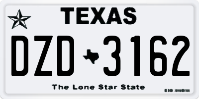 TX license plate DZD3162