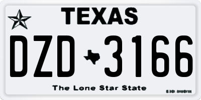 TX license plate DZD3166