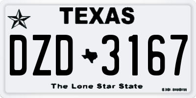 TX license plate DZD3167