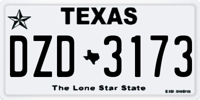 TX license plate DZD3173