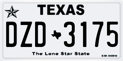 TX license plate DZD3175