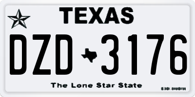 TX license plate DZD3176