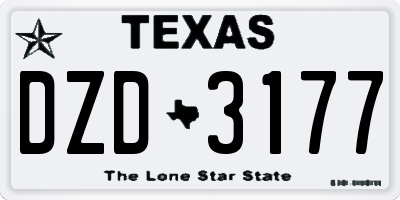 TX license plate DZD3177