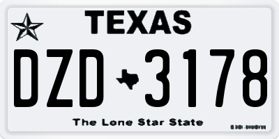 TX license plate DZD3178