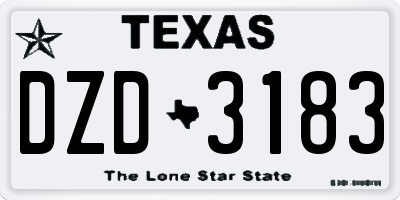 TX license plate DZD3183