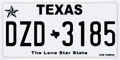 TX license plate DZD3185