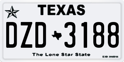 TX license plate DZD3188