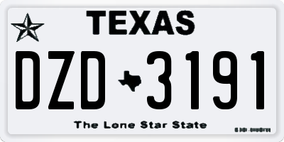TX license plate DZD3191