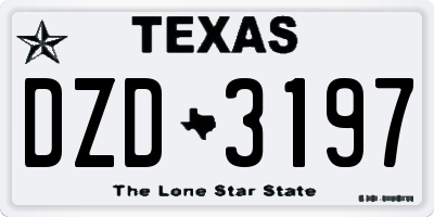 TX license plate DZD3197