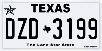 TX license plate DZD3199