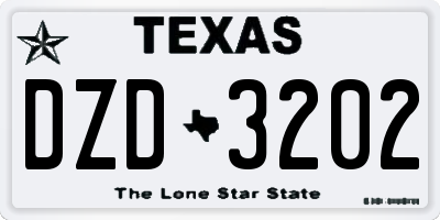 TX license plate DZD3202