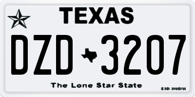 TX license plate DZD3207
