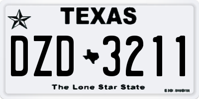 TX license plate DZD3211