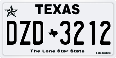 TX license plate DZD3212