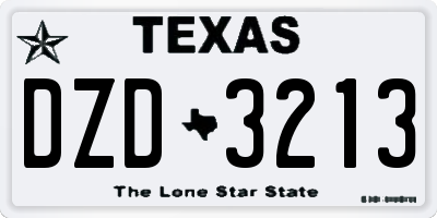 TX license plate DZD3213