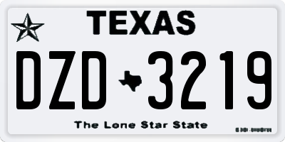 TX license plate DZD3219