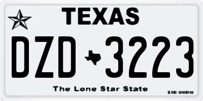 TX license plate DZD3223