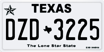 TX license plate DZD3225