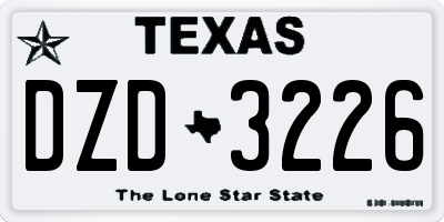 TX license plate DZD3226