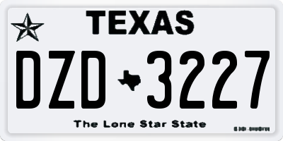 TX license plate DZD3227