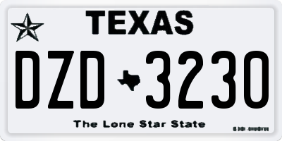 TX license plate DZD3230