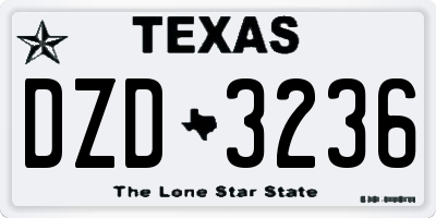 TX license plate DZD3236