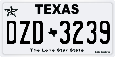 TX license plate DZD3239