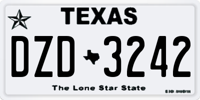 TX license plate DZD3242