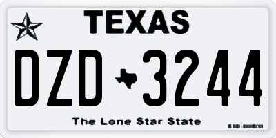 TX license plate DZD3244