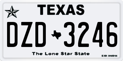TX license plate DZD3246