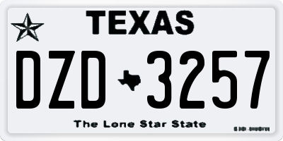 TX license plate DZD3257