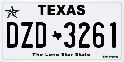 TX license plate DZD3261