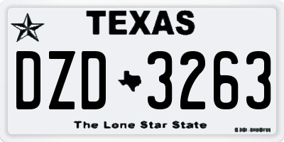 TX license plate DZD3263
