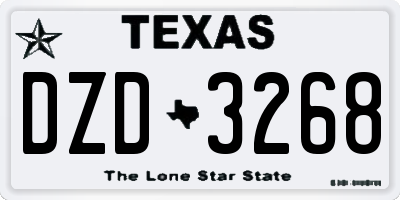 TX license plate DZD3268