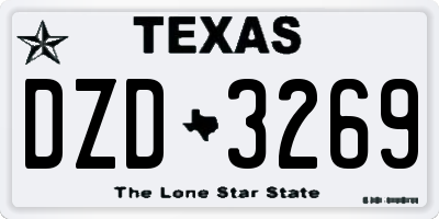 TX license plate DZD3269