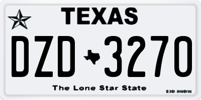 TX license plate DZD3270